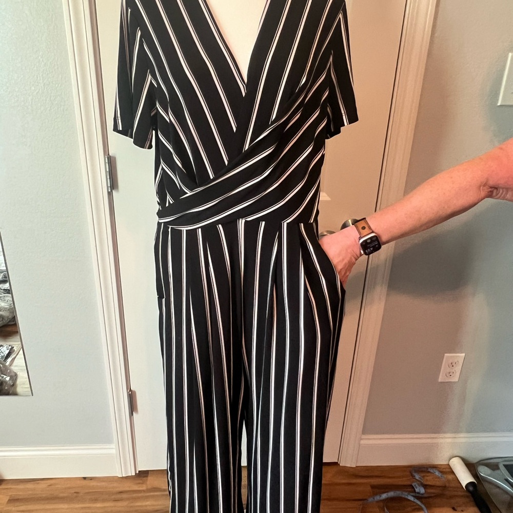 Tribal Black and White Striped Jumpsuit